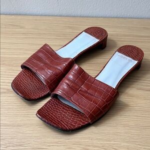 Women's Brown Slide Sandals size 38